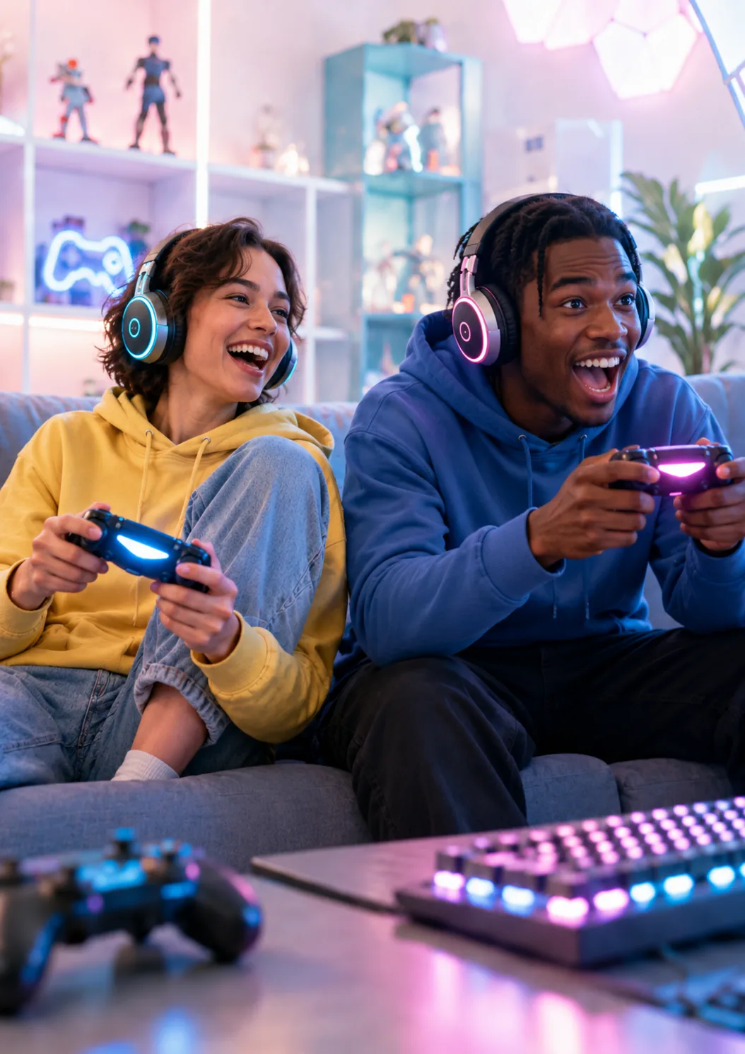 Friends enjoying a gaming session