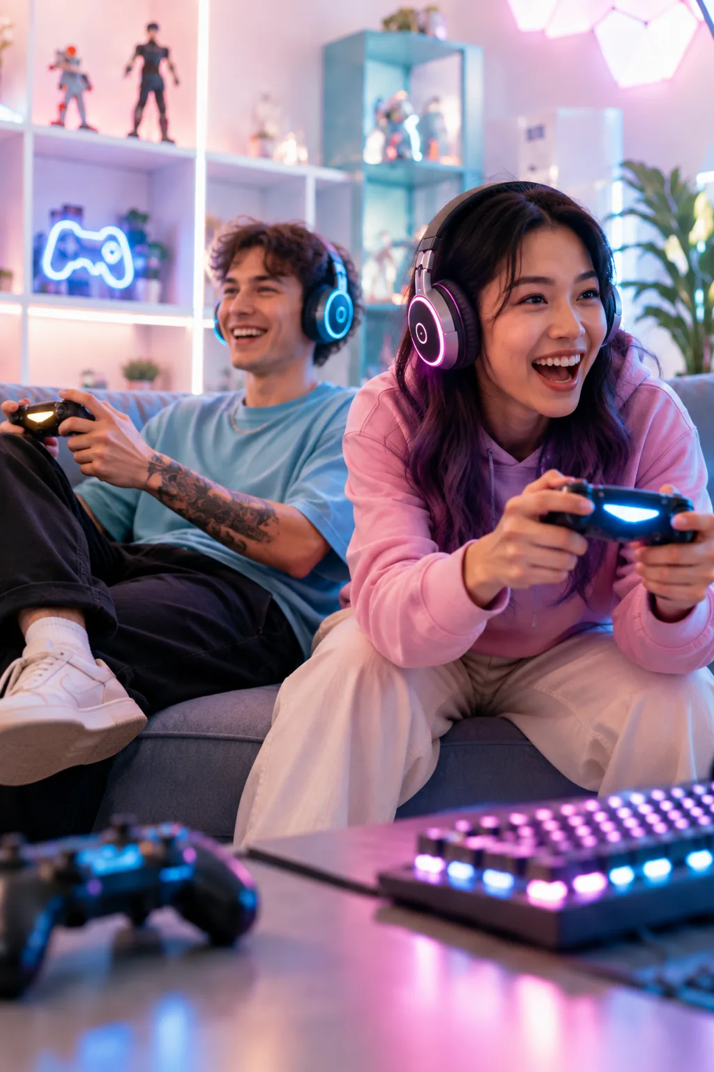 Friends enjoying a gaming session