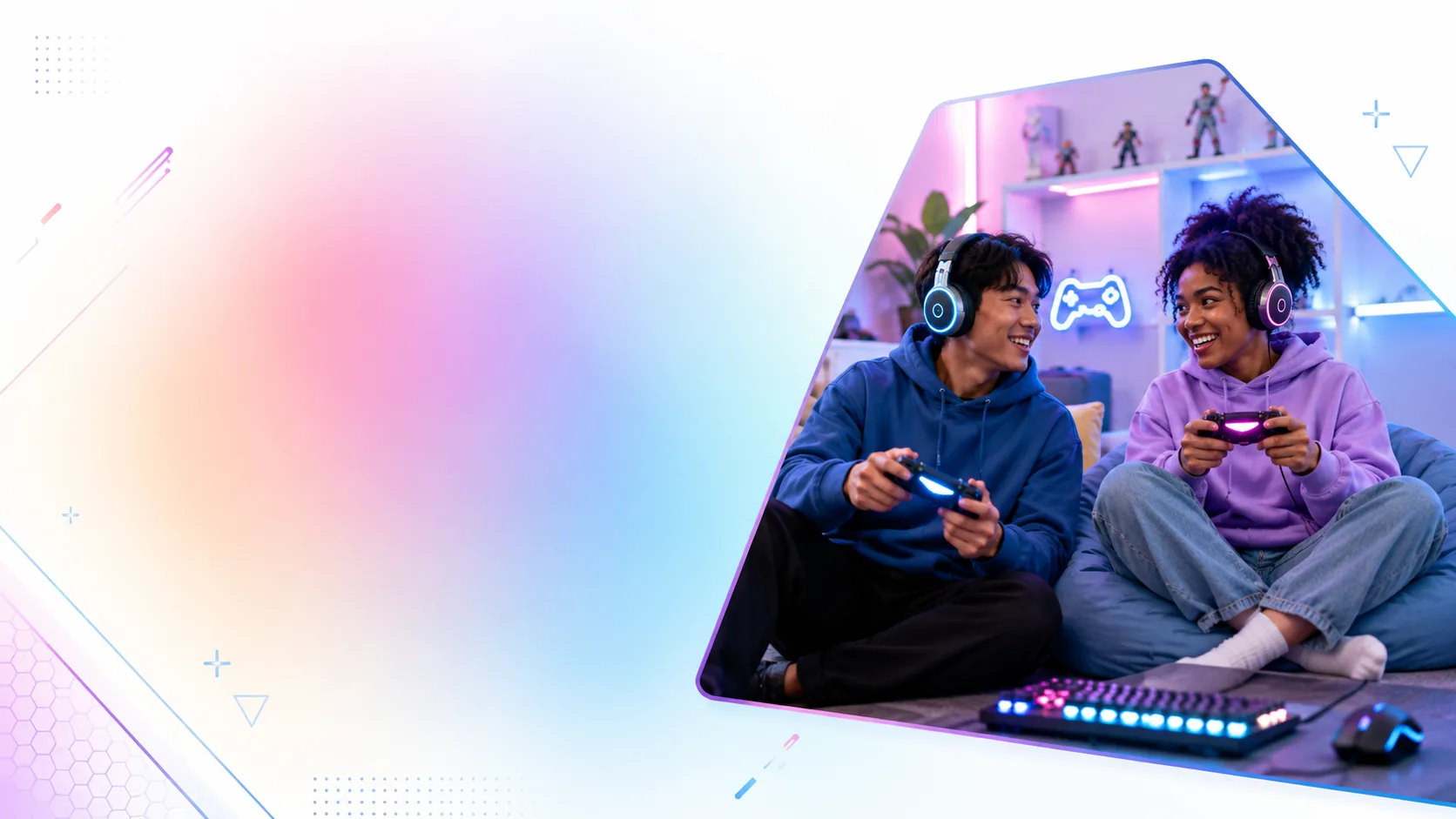 Friends exploring a game together